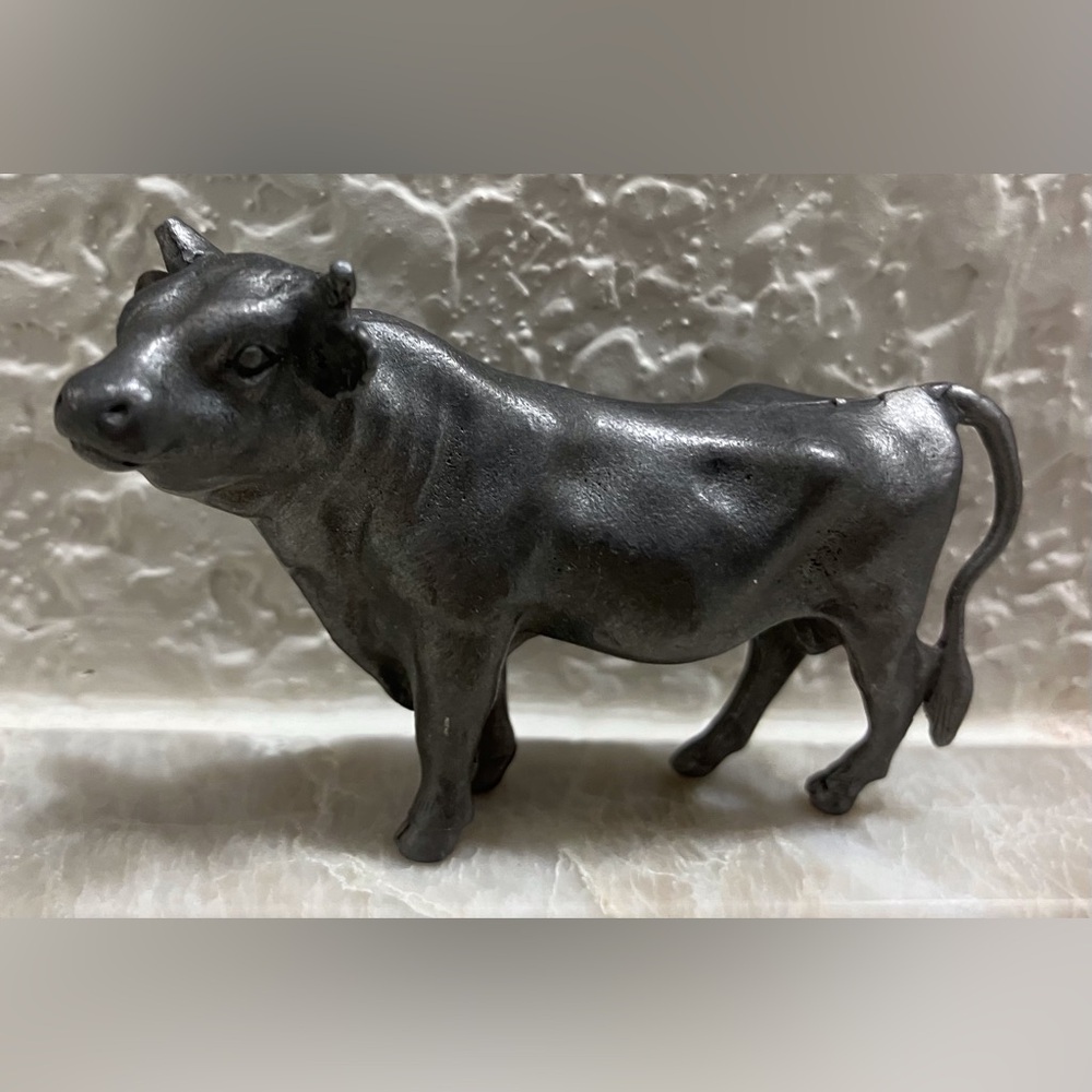 Bull Cow Collectible Pewter Figurine